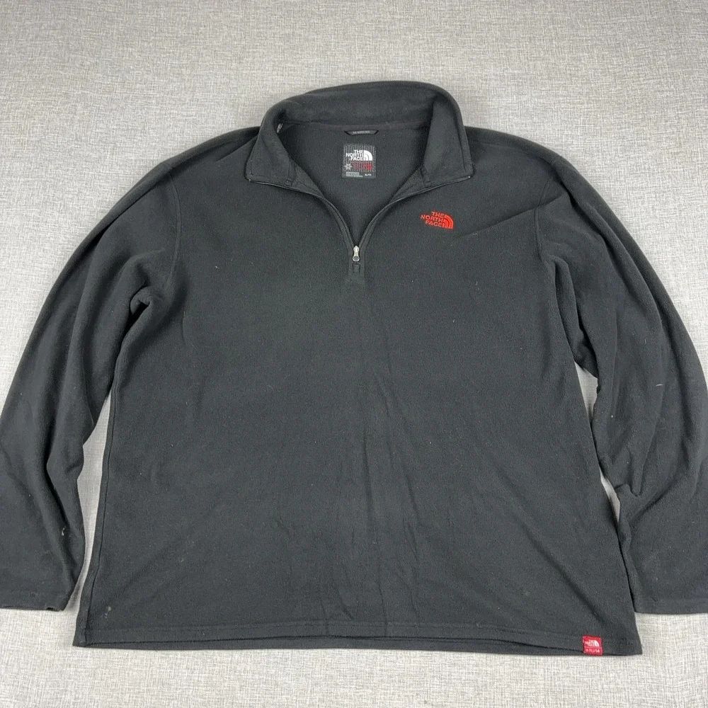 The North Face Jacket Mens XL Black Polartec Fleece 1/4 Zip Russia Olympics 2014